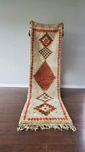 Load image into Gallery viewer, Moroccan Beni Mrirt Runner Rug - Cream and orange hallway rug - High End 
